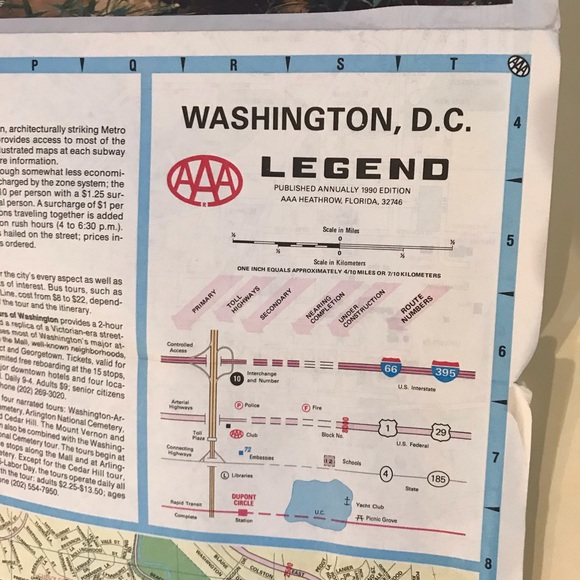 1990 Washington DC Street Map &Visitor’s Guide Map - Picture 7 of 8